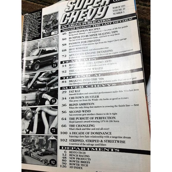 Super Chevy Magazine March 1991 Detailing Issue 70 Nova Heck Racing Cars - Picture 2 of 2